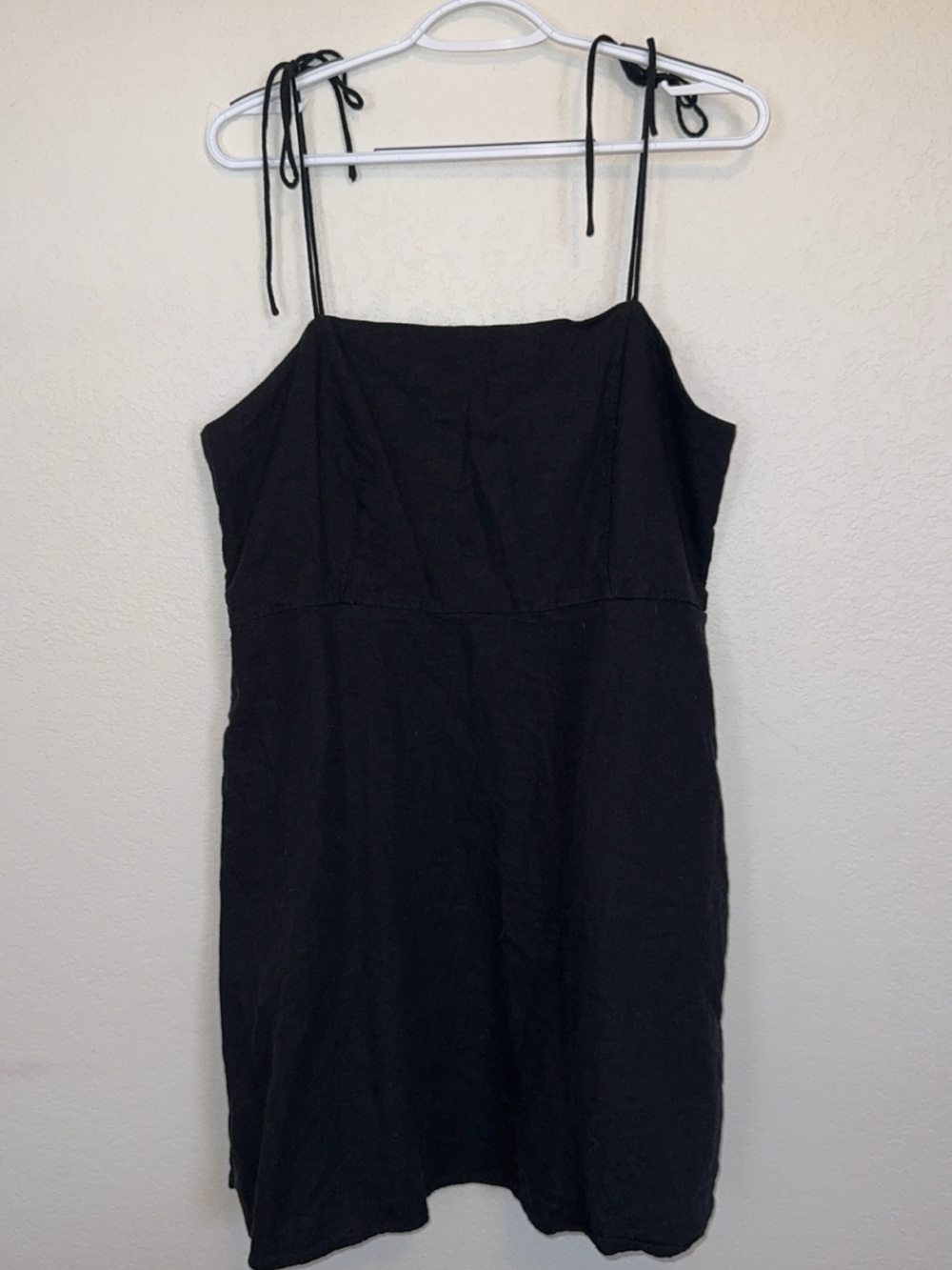 Old Navy Black Tie-Shoulder Mini Dress with Square Neck